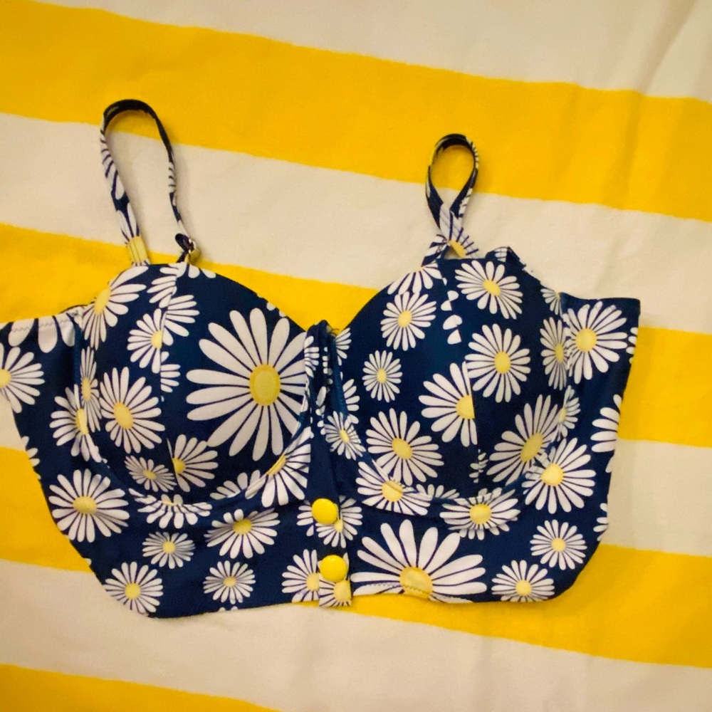 Rosegal tankini daisy underwire top